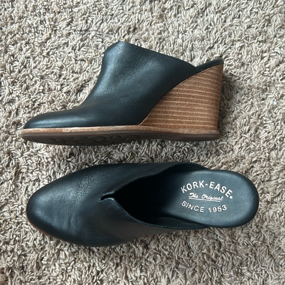Kork-Ease Shoes - Kork-Ease Black Leather Wedge Loafers